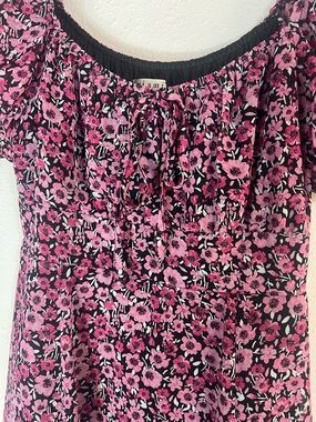 miami Pink Floral Off-Shoulder Tunic on Black